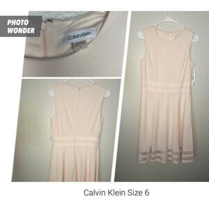 CALVIN KLEIN BLUSH PINK A-LINE DRESS SZ 6